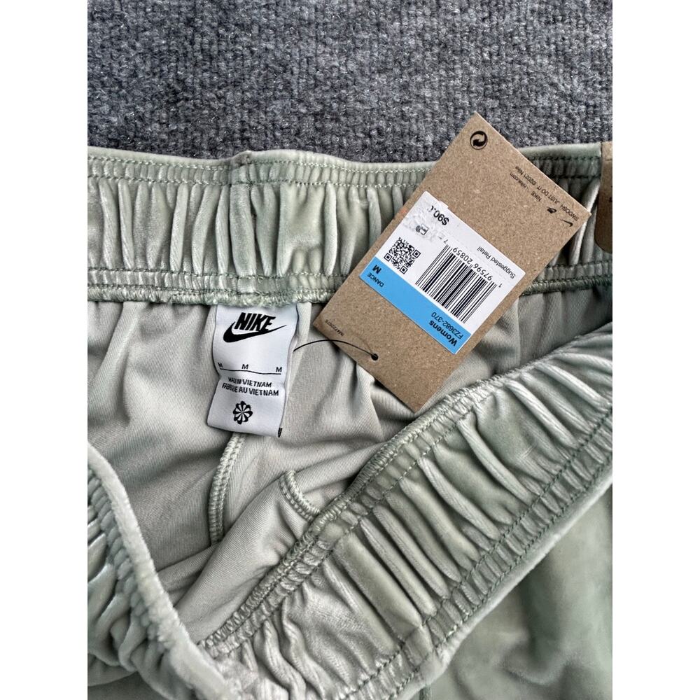 Nike Velour Jogger Pants Women's Medium Sage Green Velvet Lounge Sweatpants - Picture 4 of 7